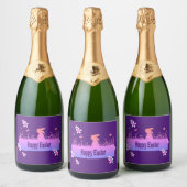 gelukkig Pasen, droomhaas Sparkling Wijnetiket (Flessen)