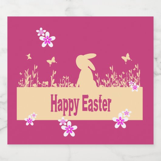 gelukkig Pasen, droomhaas Sparkling Wijnetiket (Enkel label)