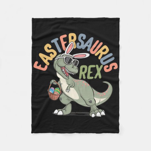 Gelukkig Pasen Eastersaurus Rex T-rex Kinderen Jon Fleece Deken (Voorkant)