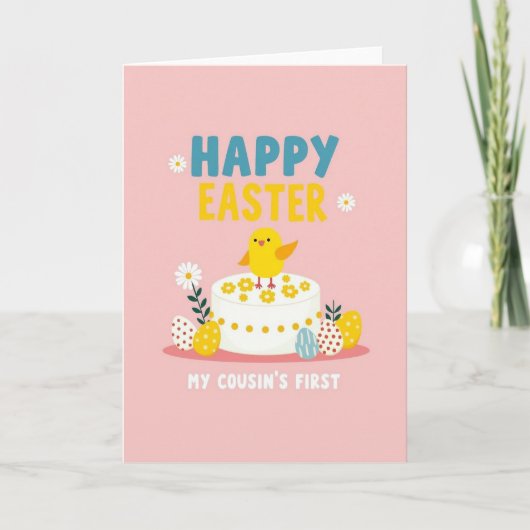Gelukkig Pasen Eerste Cousine Kaart (Voorkant)