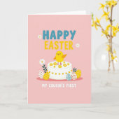 Gelukkig Pasen Eerste Cousine Kaart (Gele Bloem)