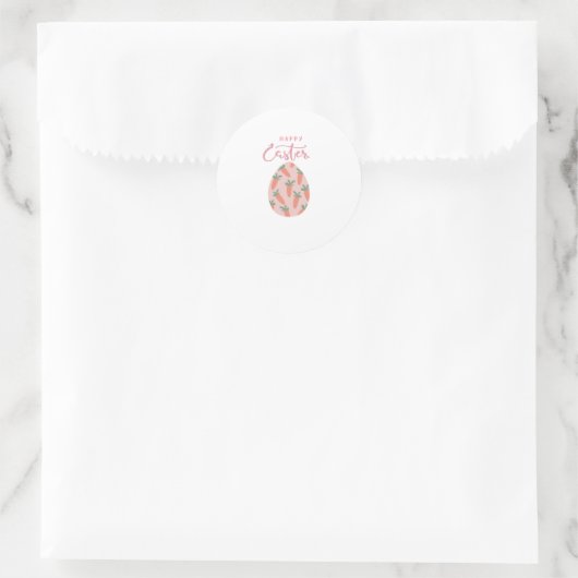 Gelukkig Pasen Ei & Wortels Ronde Sticker (Tas)
