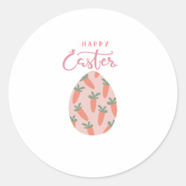 Gelukkig Pasen Ei & Wortels Ronde Sticker