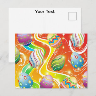 Gelukkig Pasen Eieren Feestelijk Patroon Briefkaart