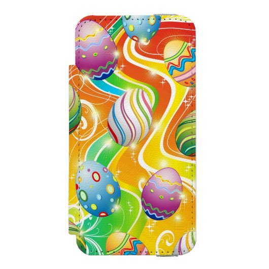 Gelukkig Pasen Eieren Feestelijk Patroon Incipio iPhone Portemonnee Hoesje (Voorkant Agenda)