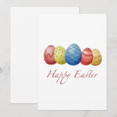 Gelukkig Pasen Eieren Kerstkaart – Kleurrijke Lent (Voorkant / Achterkant)