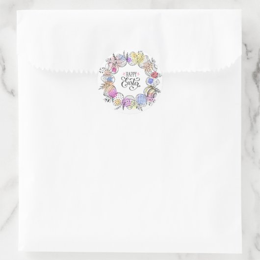 Gelukkig Pasen Eieren Ronde Sticker (Tas)