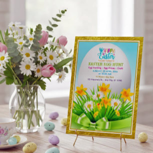 Gelukkig Pasen Eiers zoeken Lente Bloemen Daisy Kaart