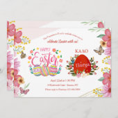 Gelukkig Pasen Engels / Griekse uitnodiging (Voorkant / Achterkant)