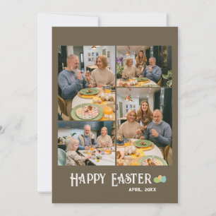 Gelukkig Pasen Familie 4 Foto Vakantie Kaart