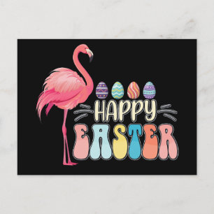 Gelukkig Pasen Flamingo Bunny Ei Mand Briefkaart