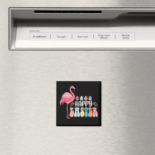 Gelukkig Pasen Flamingo Bunny Ei Mand Magneet (Insitu (Vaatwasser))