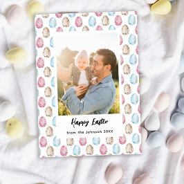 Gelukkig Pasen foto familie Feestdagenkaart