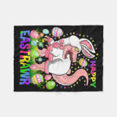 Gelukkig Pasen Funny T Rex Pasen Dag Dinosaur Fleece Deken (Voorkant (Horizontaal))