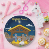 Gelukkig Pasen - Geboorte | Papieren Bordje (Feest)