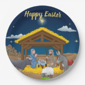 Gelukkig Pasen - Geboorte | Papieren Bordje (Voorkant)