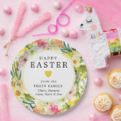 Gelukkig Pasen geel Daffodil hart Papieren Bordje (Feest)