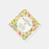 Gelukkig Pasen geel Daffodil hart Servet (Hoek)