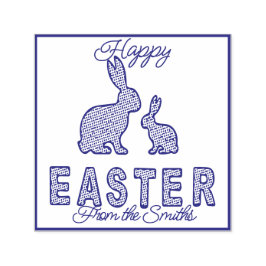 Gelukkig Pasen - Gevlekte konijnen Zelfinktende Stempel