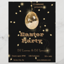 Gelukkig Pasen Gouden Disco Bal Flyer