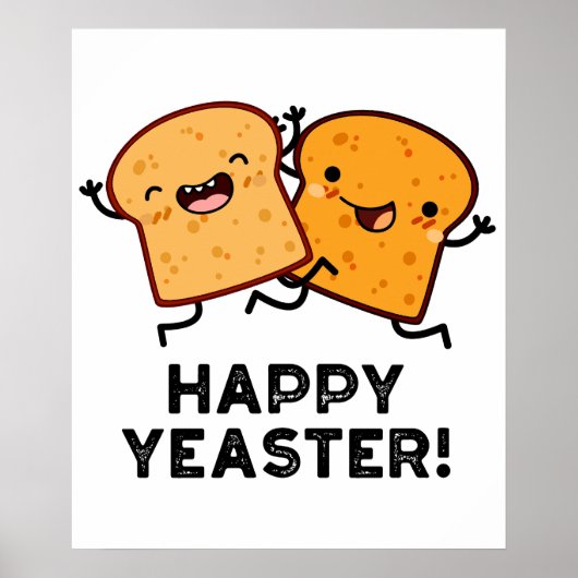 Gelukkig Pasen Grappig Brood Pun Poster (Voorkant)