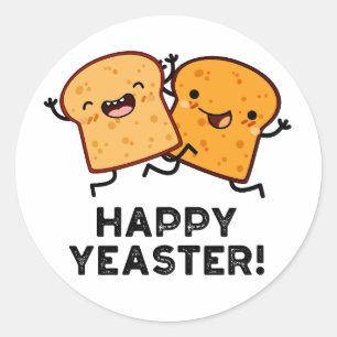 Gelukkig Pasen Grappig Brood Pun Ronde Sticker