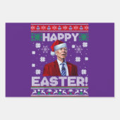 Gelukkig Pasen Grappig Joe Biden Kerstmis 2023 Inpakpapier Vel (Voorkant 3)