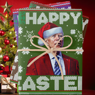 Gelukkig Pasen Grappig Joe Biden Kerstmis 2023 Inpakpapier Vel