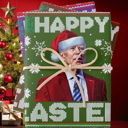 Gelukkig Pasen Grappig Joe Biden Kerstmis 2023 Inpakpapier Vel