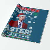 Gelukkig Pasen Grappig Joe Biden Kerstmis blauw Cadeaupapier (Uitgerold)