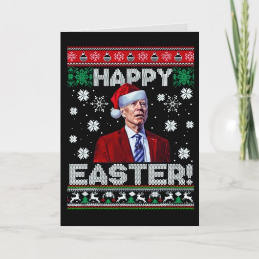 Gelukkig Pasen Grappig Joe Biden Kerstmis Feestdagen Kaart (Voorkant)