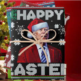 Gelukkig Pasen Grappig Joe Biden Kerstmis Inpakpapier Vel