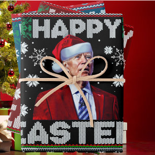 Gelukkig Pasen Grappig Joe Biden Kerstmis Inpakpapier Vel