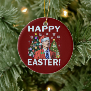 Gelukkig Pasen Grappig Joe Biden Kerstmis Keramisch Ornament