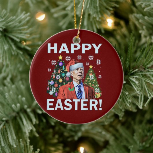 Gelukkig Pasen Grappig Joe Biden Kerstmis Keramisch Ornament (Boom)