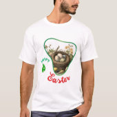 Gelukkig Pasen - Grappig Konijn T-shirt (Voorkant)
