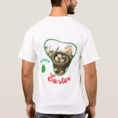 Gelukkig Pasen - Grappig Konijn T-shirt (Achterkant)