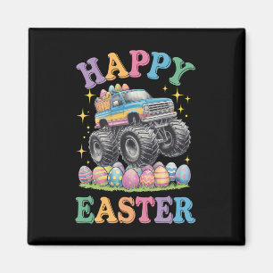 Gelukkig Pasen Grappige Monstertruck Plet Eieren Magneet