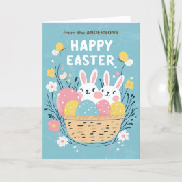 Gelukkig Pasen haas en eieren Feestdagen Kaart
