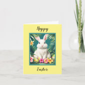 Gelukkig Pasen Hawaïaans tropisch konijn & eieren Kaart (Voorkant)
