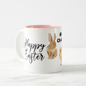 Gelukkig Pasen - het enige dat ik Gezegde ben zijn Tweekleurige Koffiemok (Voorkant links)