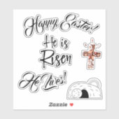 Gelukkig Pasen, hij is opgestaan, hij leeft! Sticker (Vel)