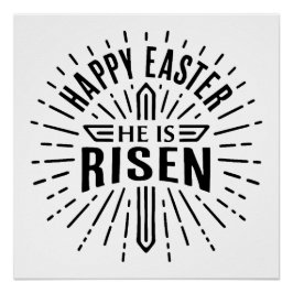 Gelukkig Pasen Hij is opgestaan Perfect Poster