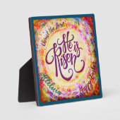 Gelukkig Pasen Hij is Verrezen  Geloof Fotoplaat (Voorkant)