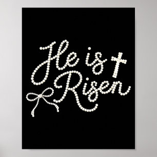 Gelukkig Pasen hij is verrezen parel Jezus christe Poster