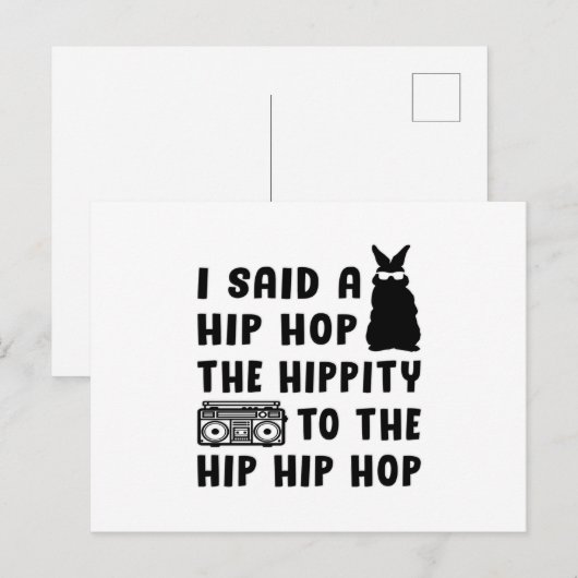 Gelukkig Pasen Hip Hop Bunny Pasen Grappig Gift Id Briefkaart (Voorkant / Achterkant)