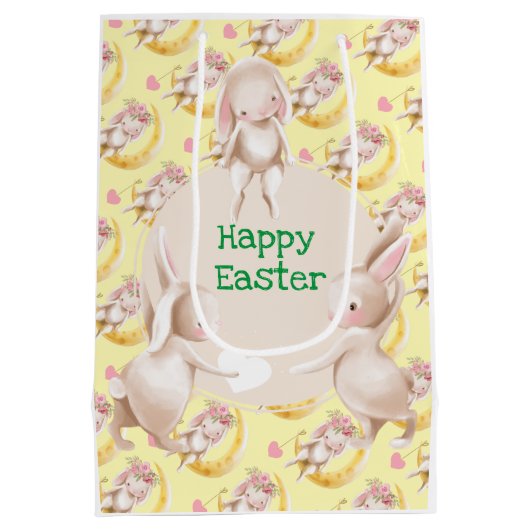 Gelukkig Pasen in Geel Medium Cadeauzakje (Achterkant)