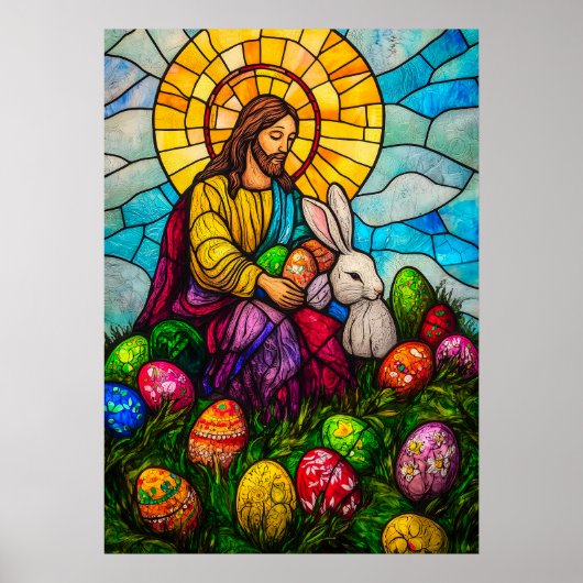 Gelukkig Pasen Jezus Christus Poster (Voorkant)
