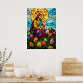 Gelukkig Pasen Jezus Christus Poster (Keuken)