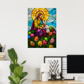 Gelukkig Pasen Jezus Christus Poster (Thuiskantoor)